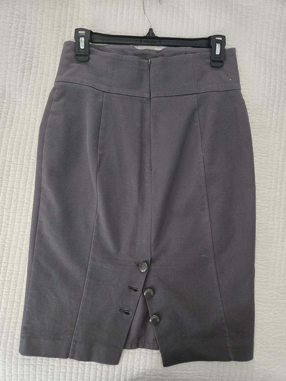 Worthington Dark Gray Pencil Skirt with Button Detail - Picture 2 of 3